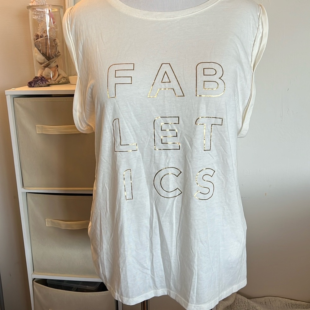Fabletics Beige Muscle T Shirt XXL
